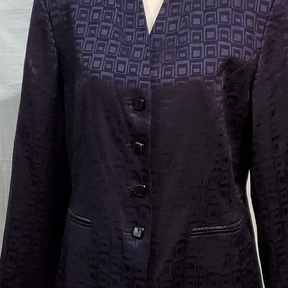 Sag Harbor Suit Jacket Blazer Single Breasted 4 Button Purple Lined Career 14 - Picture 4 of 9